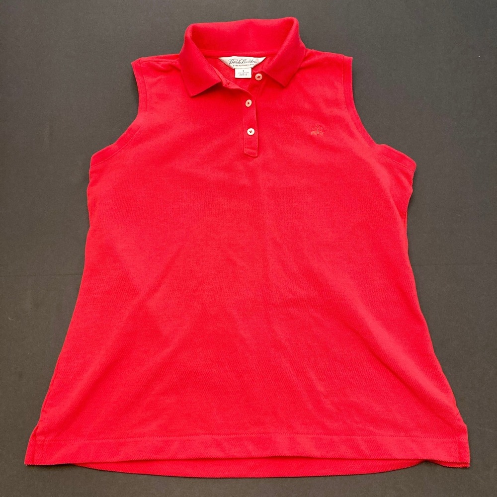 Brooks Brothers 100% Cotton Pique Sleeveless Polo Shirt Dark Pink Womens Small‎